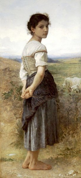 Main Product Photo of Young Shepherdess 2 Painting by William-Adolphe Bouguereau